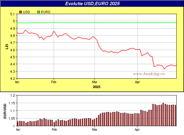 grafice evolutie curs BNR Euro,USD